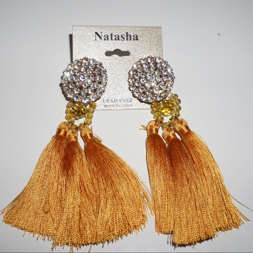 Natasha yellow tassel Earring